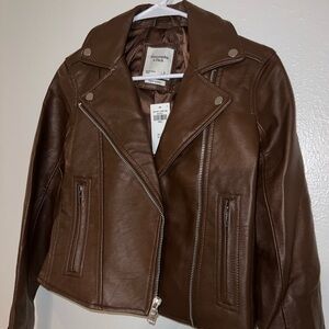 Abercrombie Brown Vegan Leather Jacket